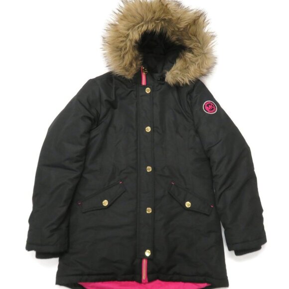 Michael Kors Faux Fur Hood Jacket Sz 14 Girls